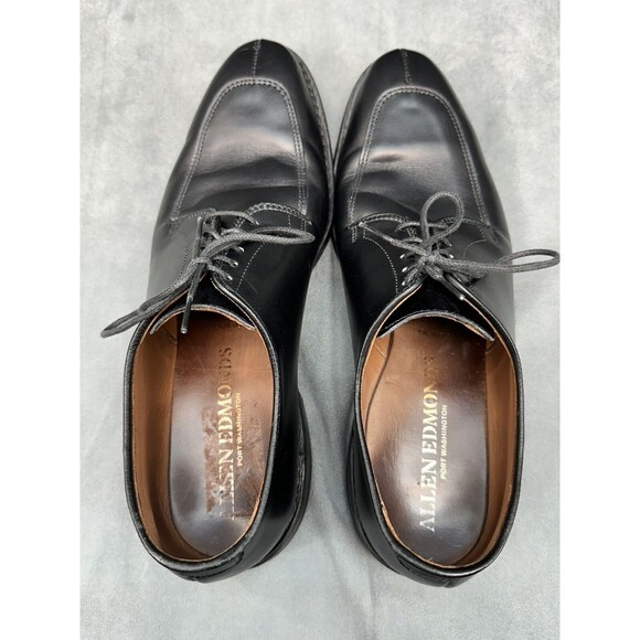 Allen Edmonds Delray Mens 9 D 1208 Black Leather Split Toe Derby Dress Shoes - Picture 10 of 14